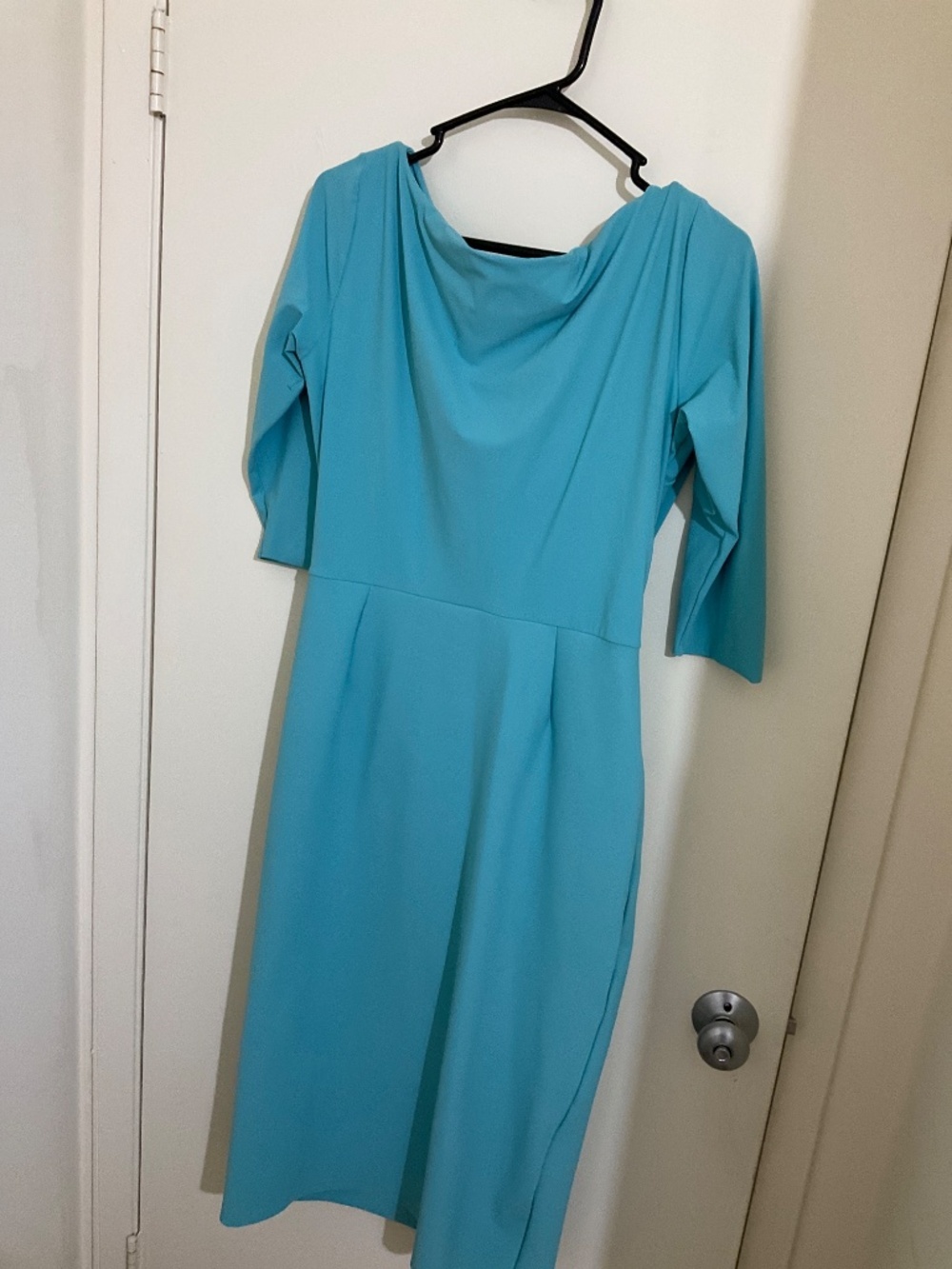 CHIARA BONI LA PETITE ROBE Large Flower Sheath Dress In 550 Turquoise - Picture 7 of 7